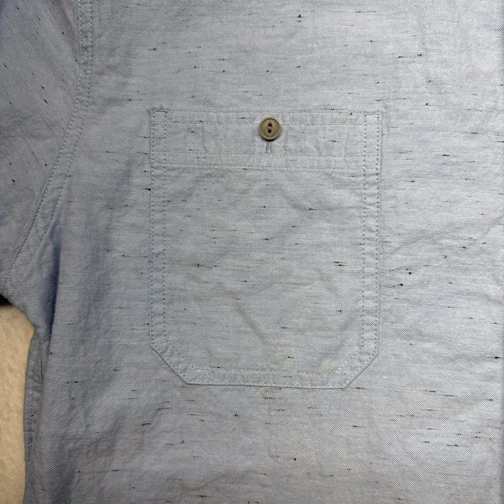 Levi's Blue Ripstop Cotton Button Up Shirt Size 2XL XXL Mens Long Sleeves